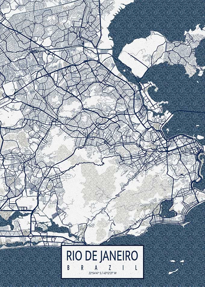 Rio de Janeiro Map Coastal