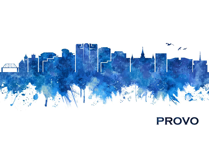 Provo Utah Skyline Blue