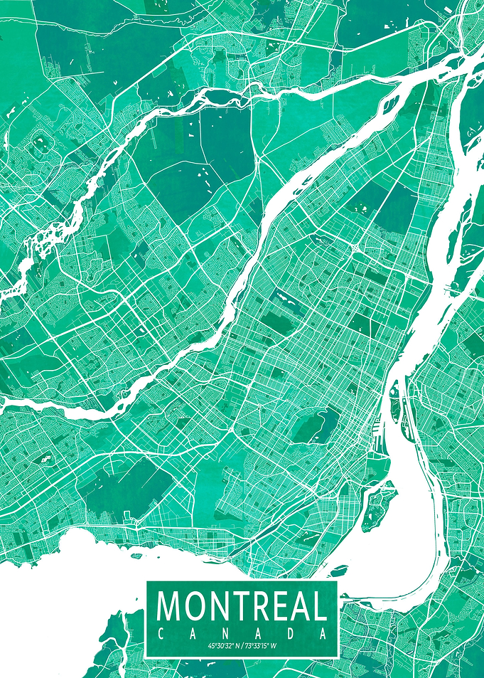 Montreal Map Watercolor