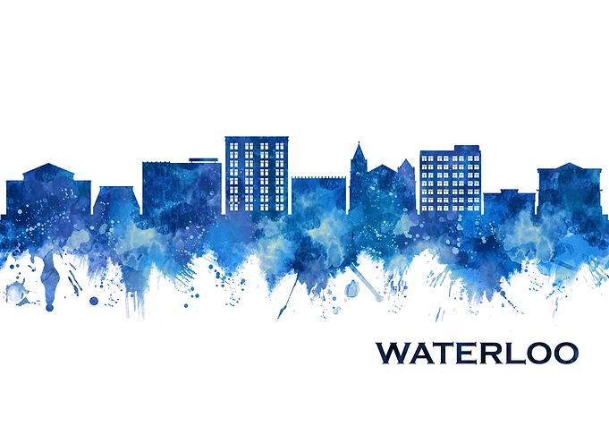 Waterloo Iowa Skyline Blue