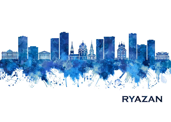 Ryazan Russia Skyline Blue