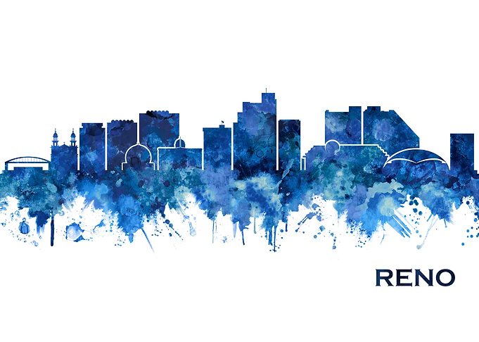 Reno Nevada Skyline Blue