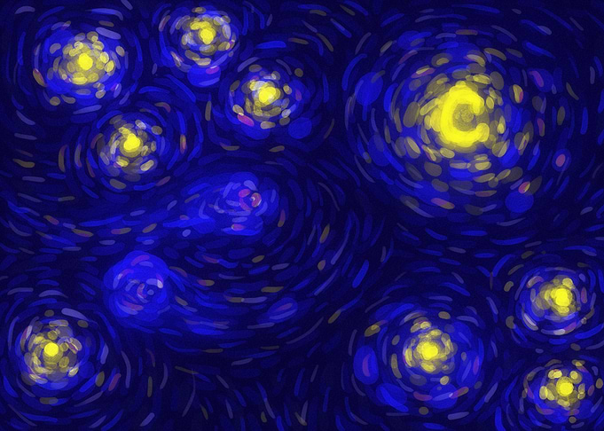 Starry night sky