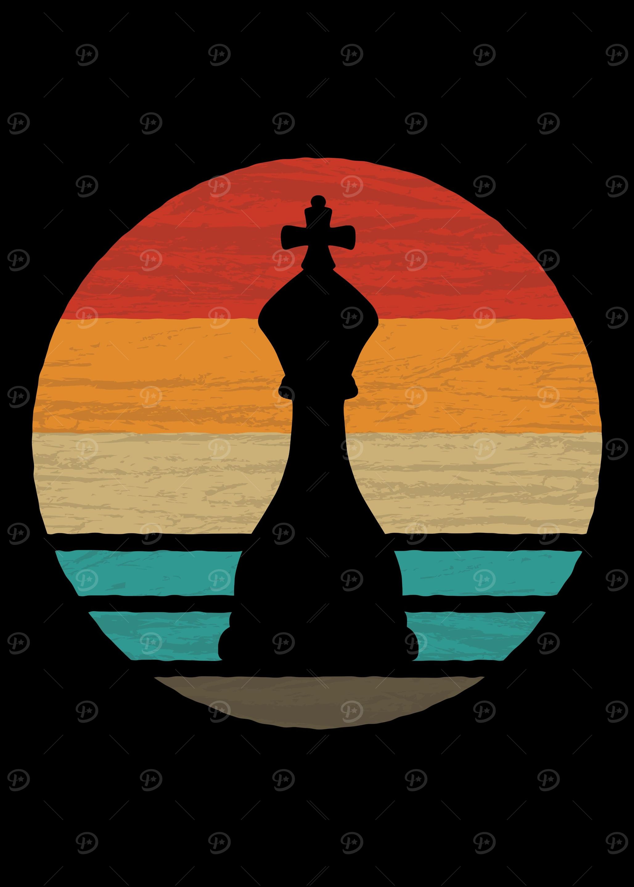 King Chess Retro Vintage