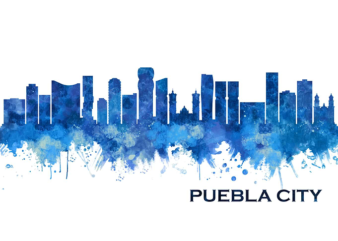 Puebla City Mexico Skyline