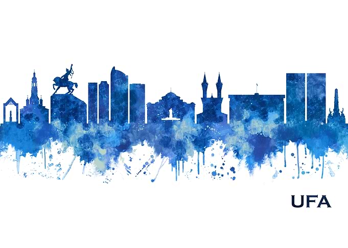 Ufa Russia Skyline Blue