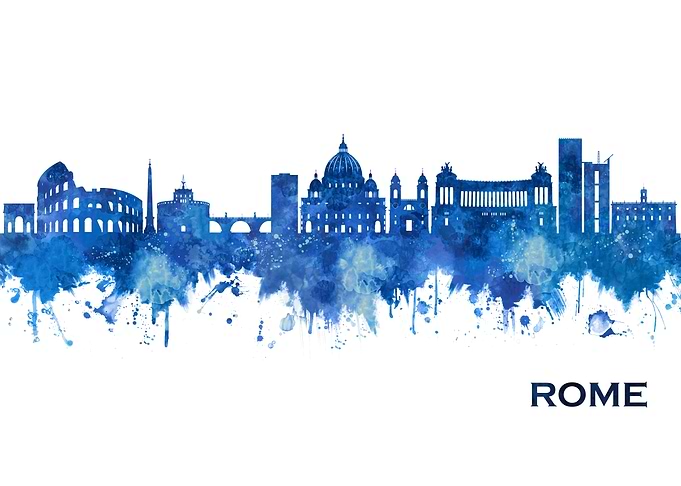 Rome Italy Skyline Blue