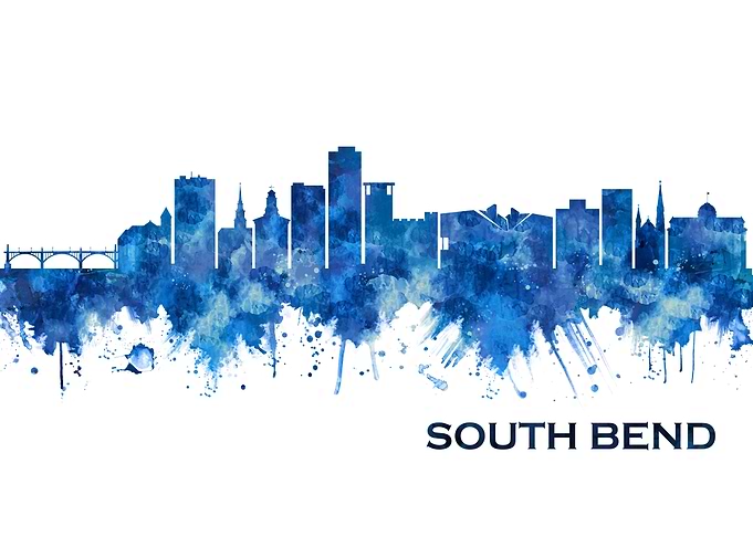 South Bend Indiana Skyline