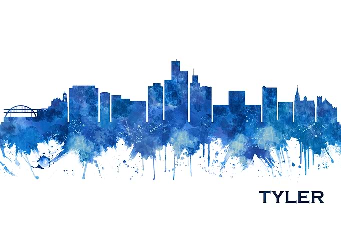 Tyler Texas Skyline Blue