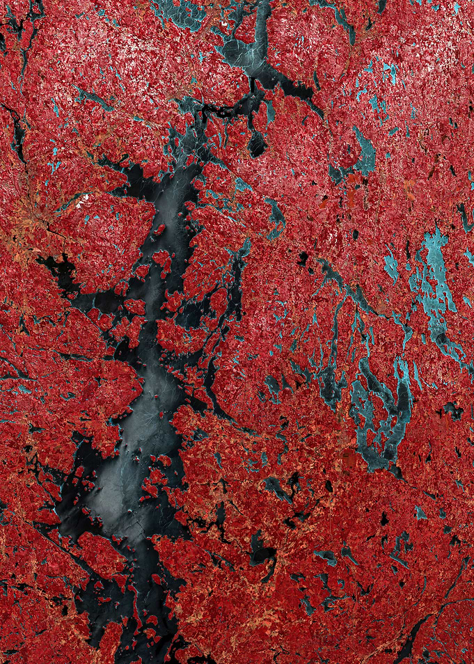 Finland lakes false color