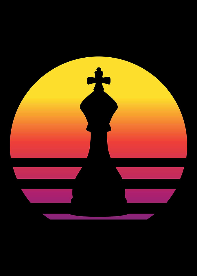King Chess Retro Vintage