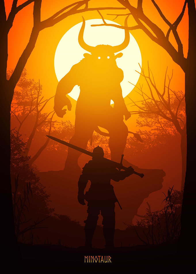 The knight and the minotau