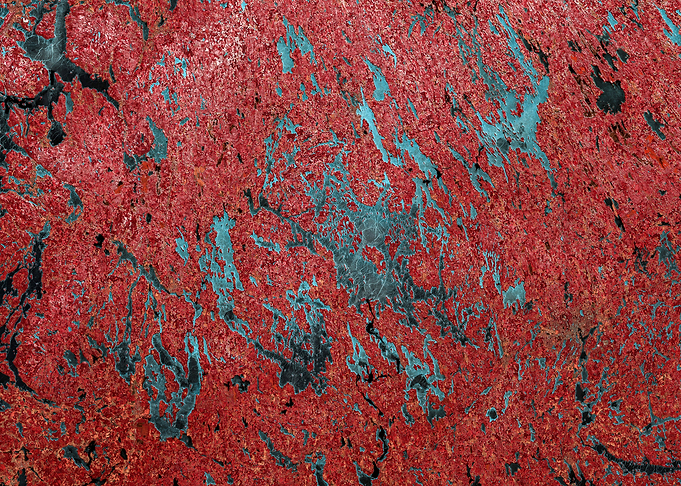 Finland false color lakes