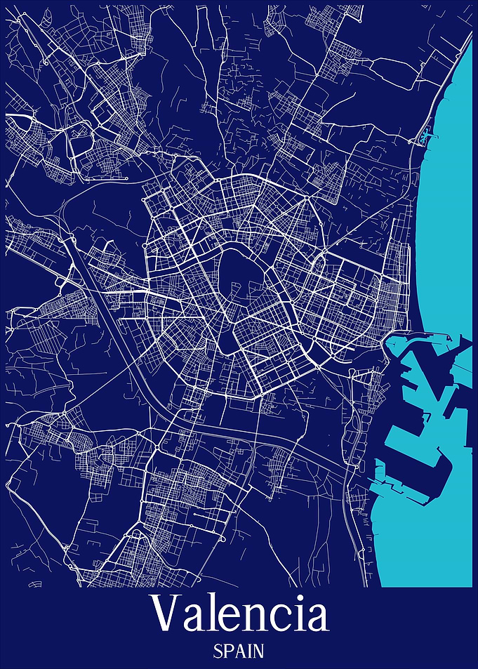 Valencia City Map Spain