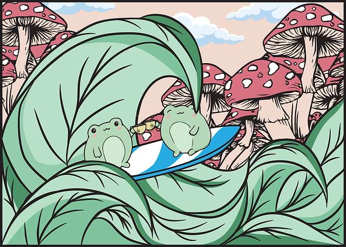Cottagecore Kawaii Frog