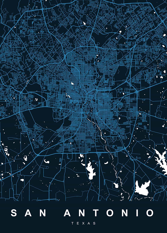 SAN ANTONIO Map TEXAS USA
