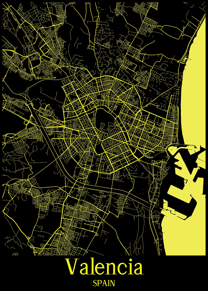 Valencia City Map Spain