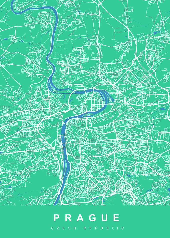 PRAGUE Map CZECH REPUBLIC