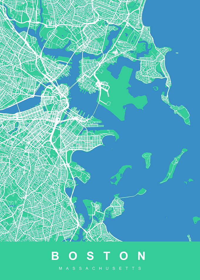 BOSTON Map MASSACHUSETTS