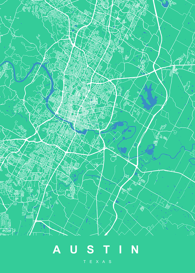 AUSTIN Map TEXAS USA