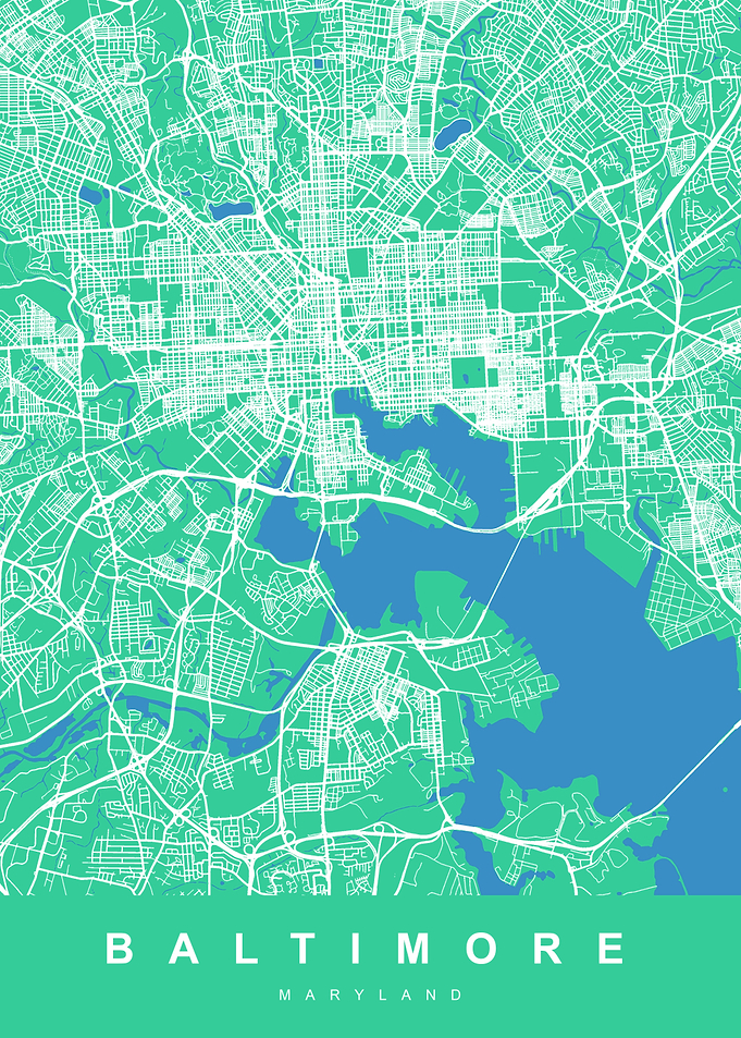 BALTIMORE Map MARYLAND USA