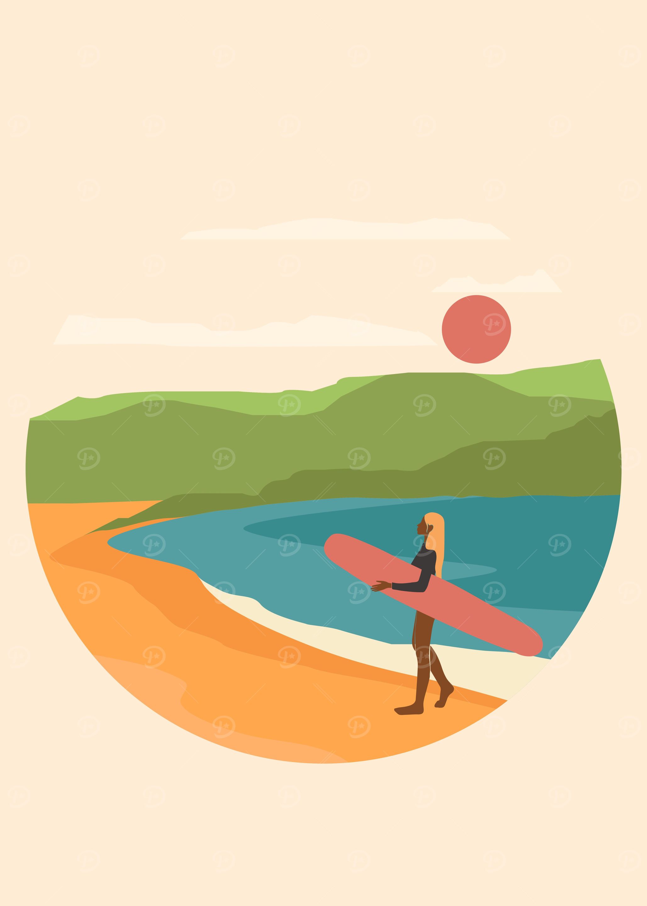 Ocean Posters with Sunset