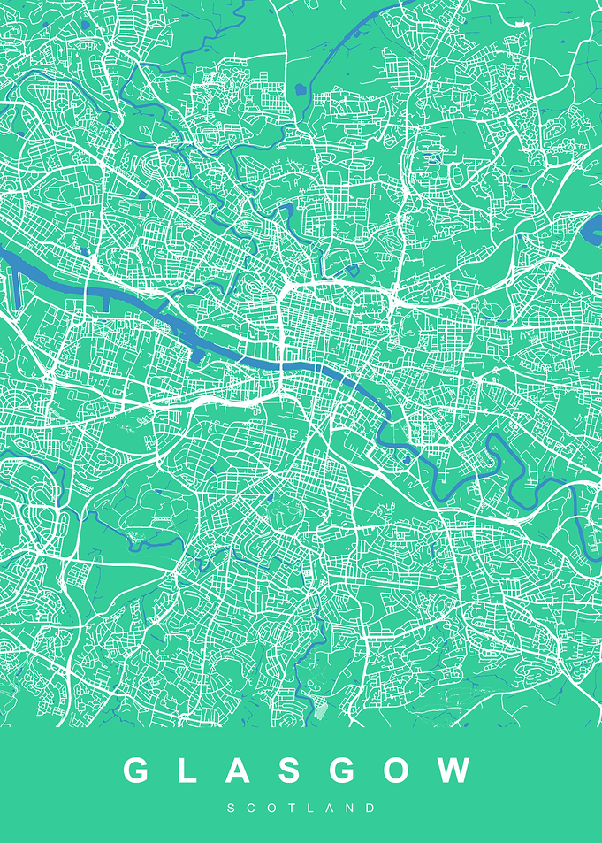 GLASGOW Map SCOTLAND UK