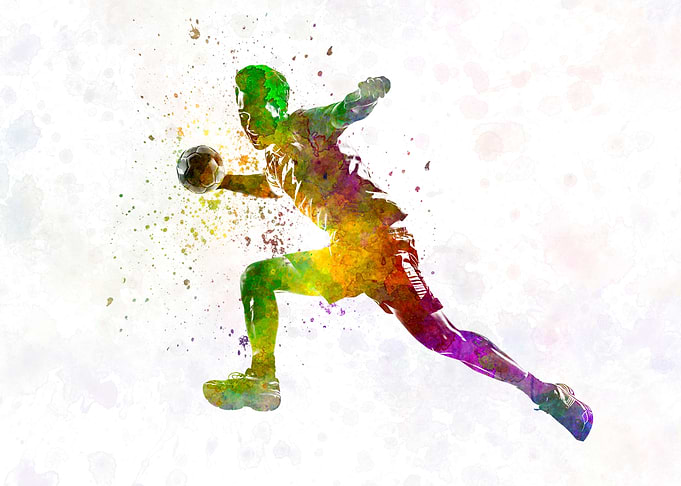 Handball player watercolor
