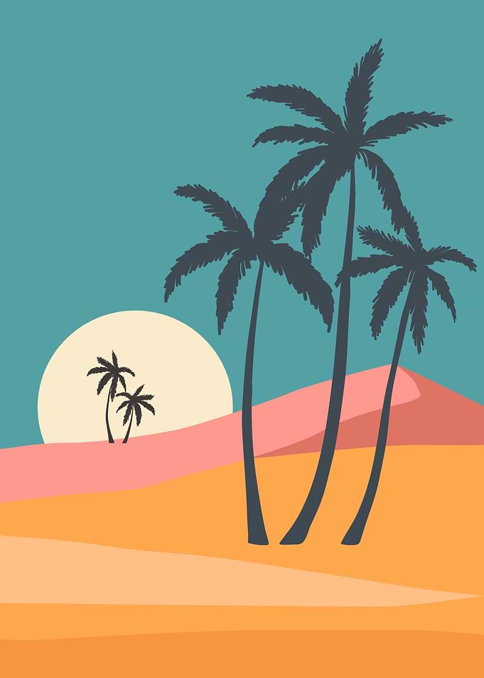 Sunset Posters with Trees