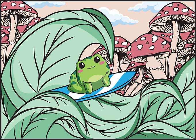 Cottagecore Kawaii Frog