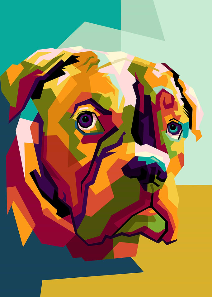 Dog pet in wpap art