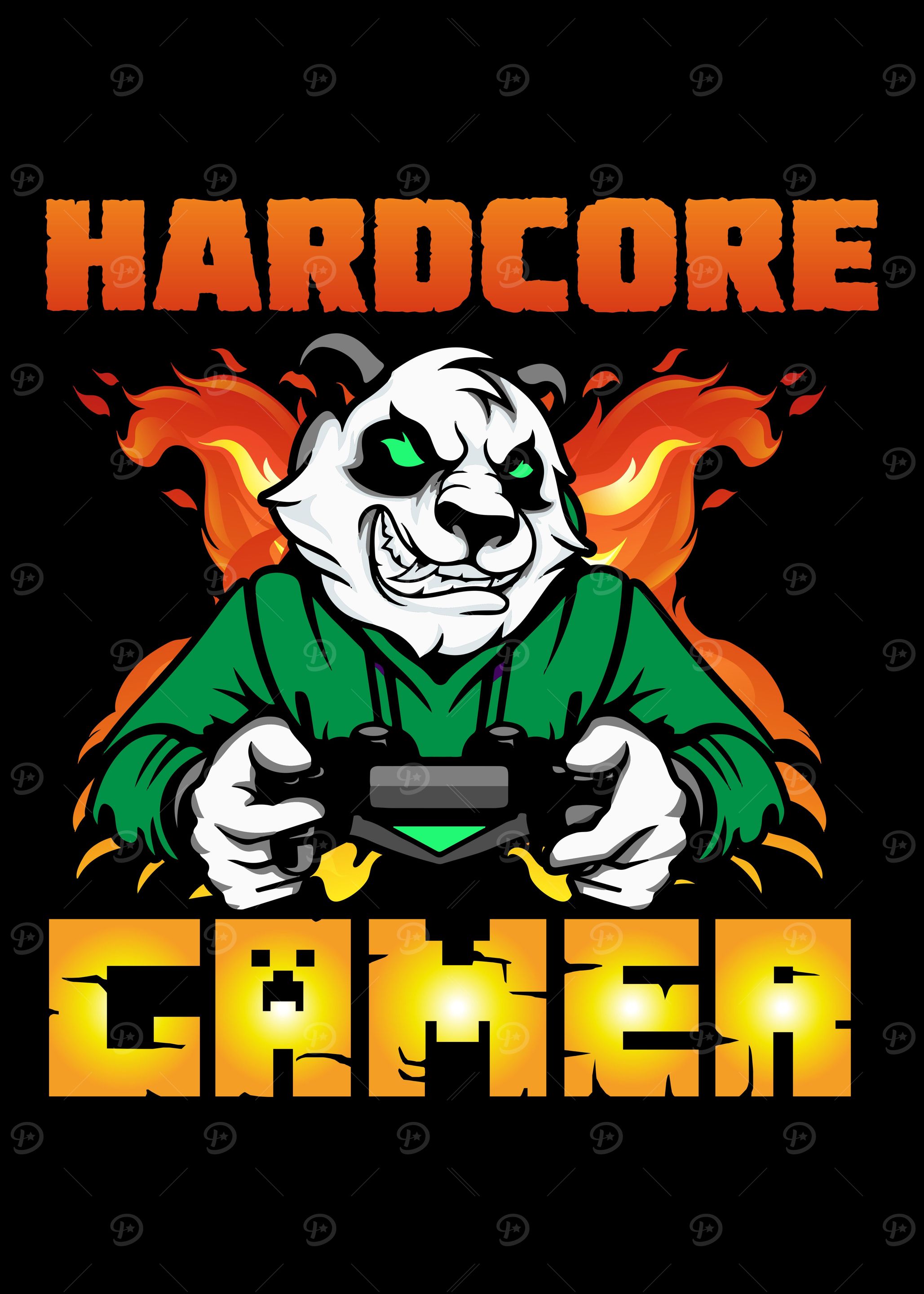 Hardcore Gamer Funny Panda
