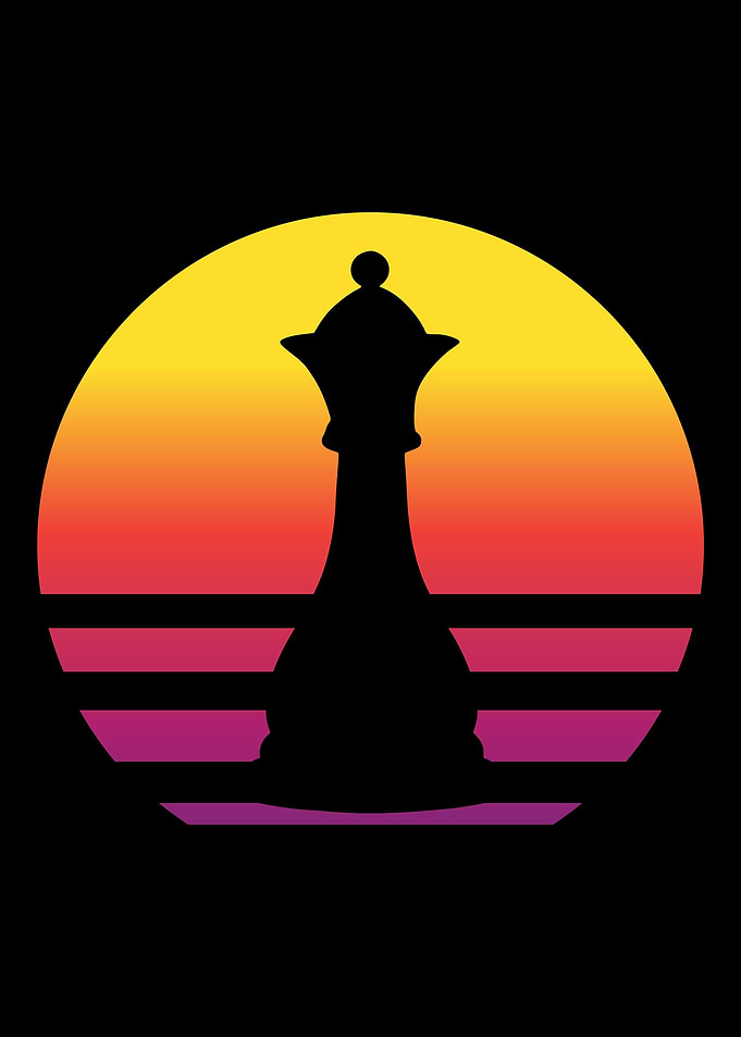 Queen Chess Retro Vintage