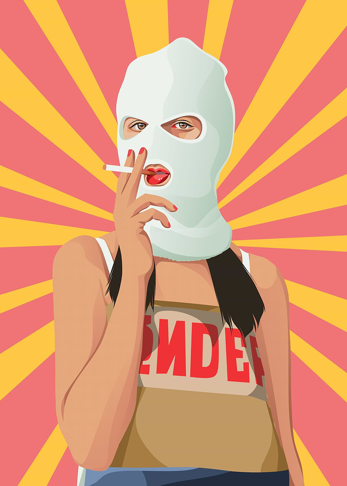Beautiful woman in pop art
