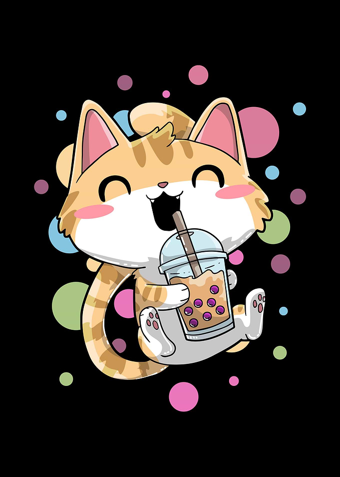 Cat Boba Bubble Tea