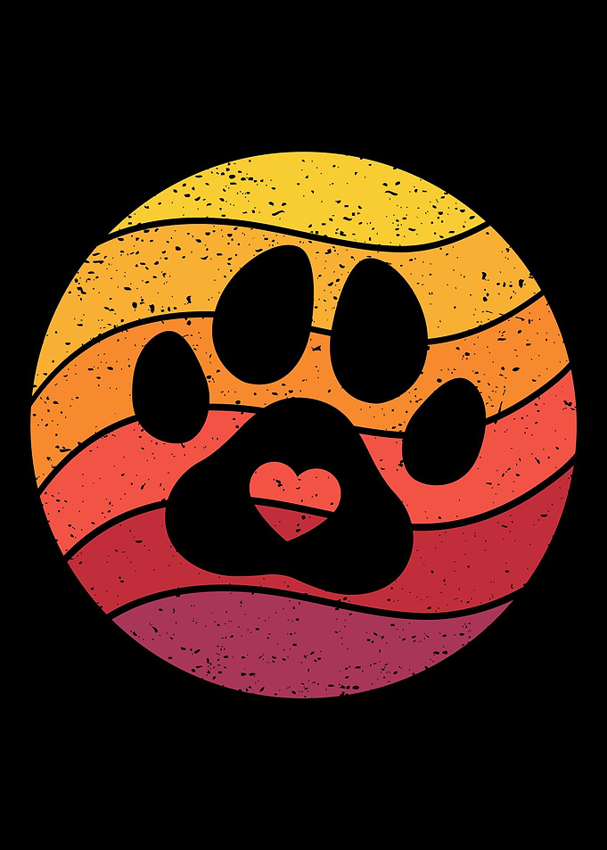 Dog Paw Retro Vintage