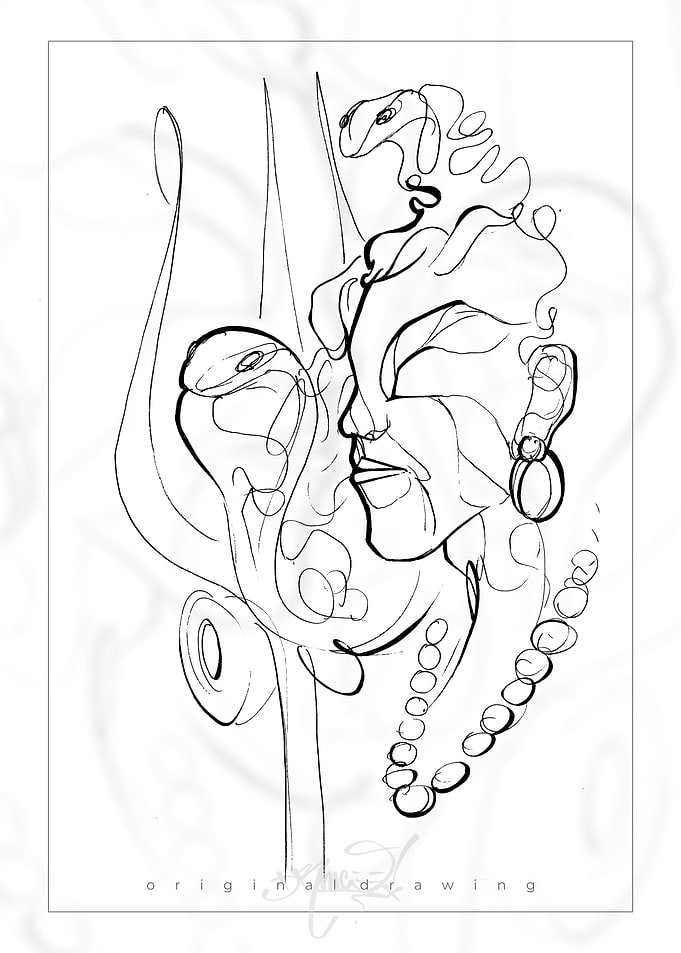 Linear Shiva Face Drawing