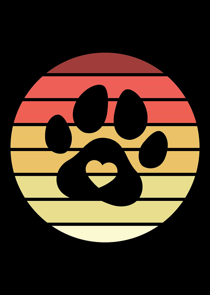 Dog Paw Retro Vintage