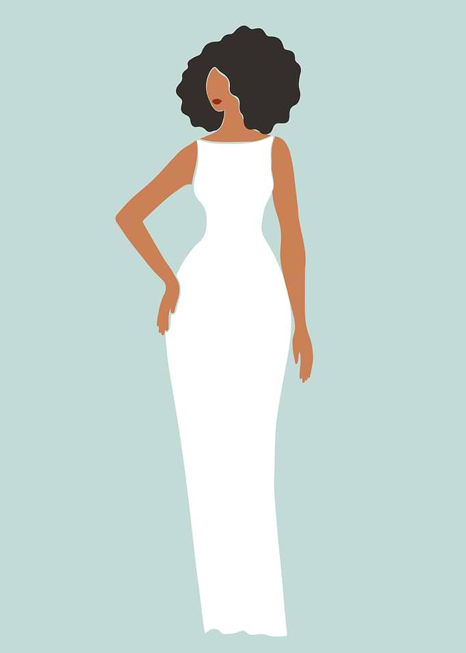 Women with Wedding Dress