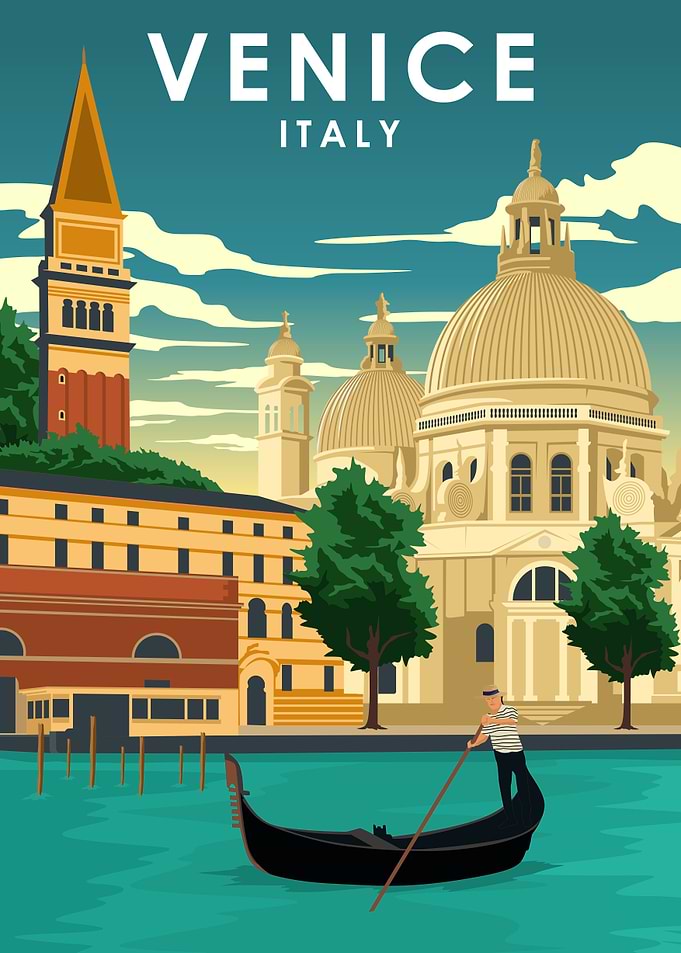Venice Italy Travel Poster