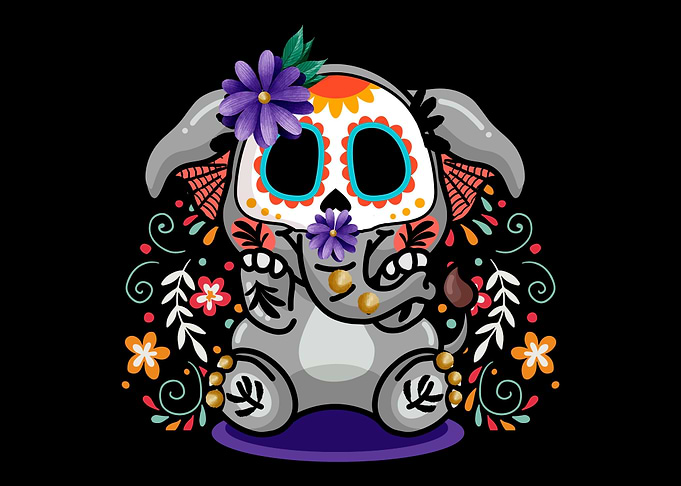 Sugar Skull Elephant Face