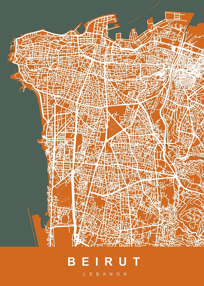BEIRUT City Map LEBANON