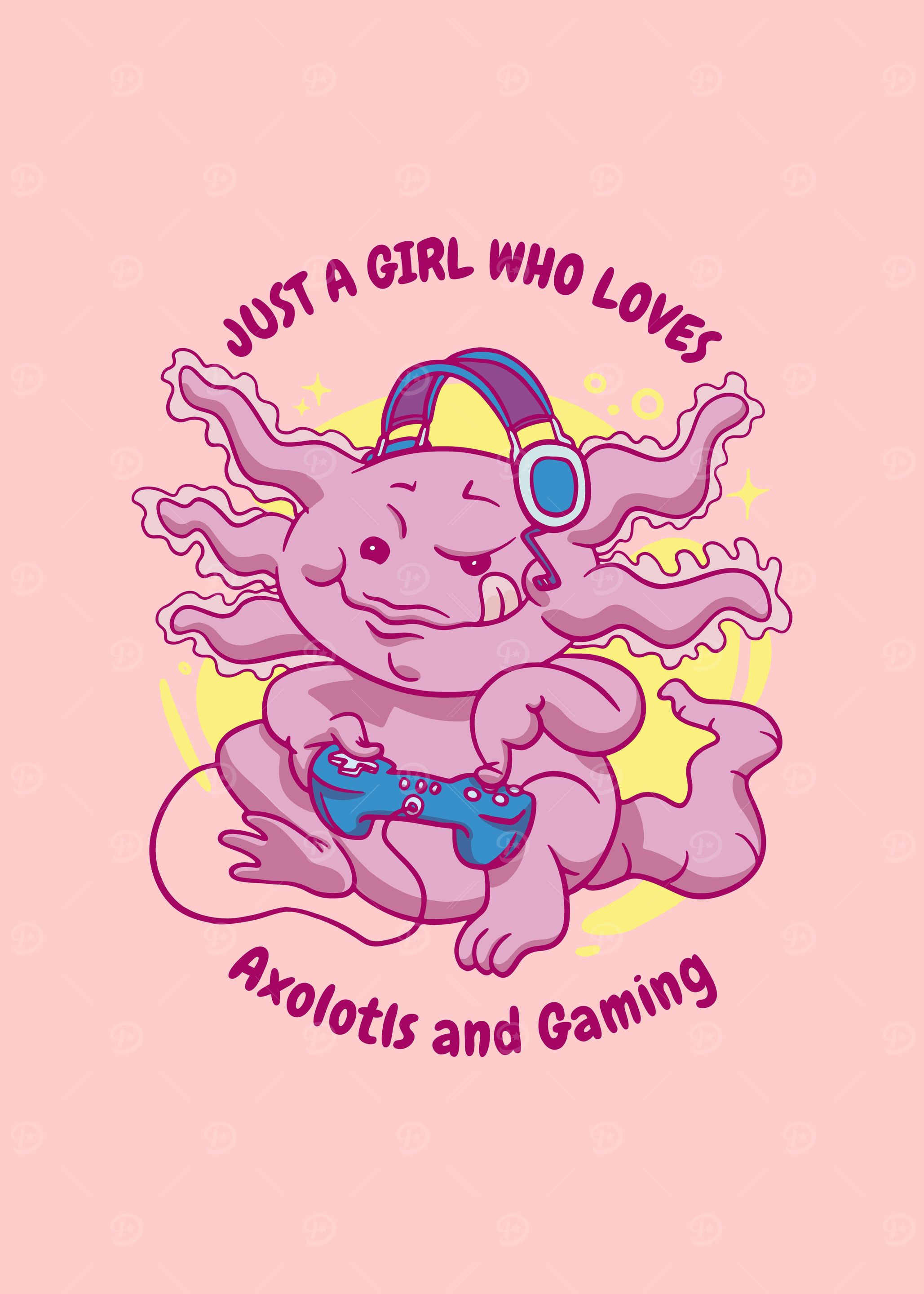 Axolotl and Gaming Girl
