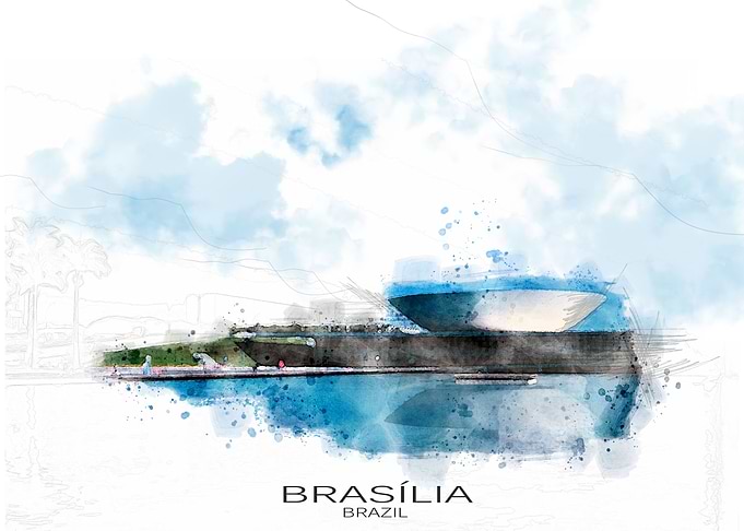 Brasilia Travel Poster