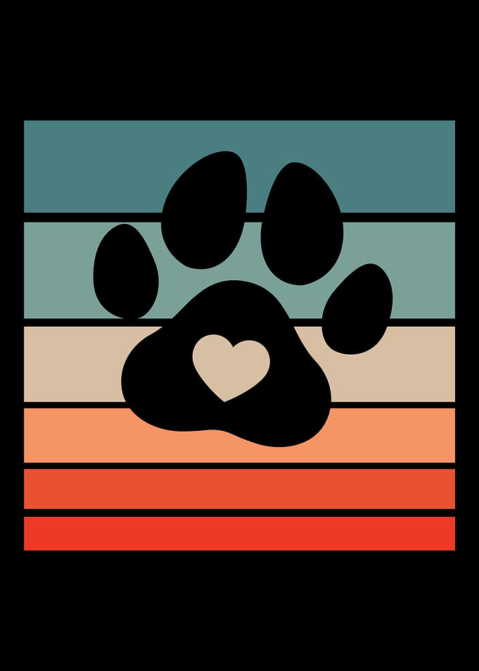 Dog Paw Retro Vintage