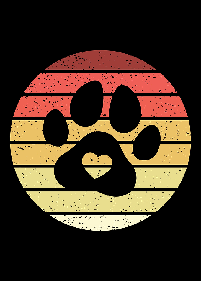 Dog Paw Retro Vintage