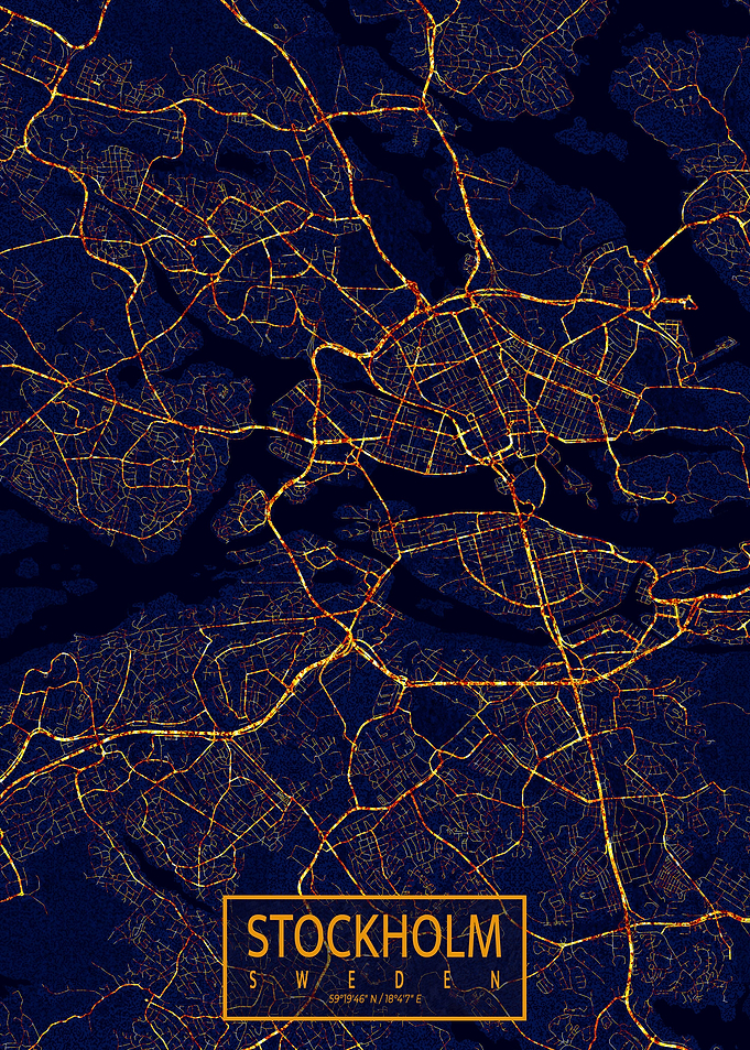 Stockholm City At Night