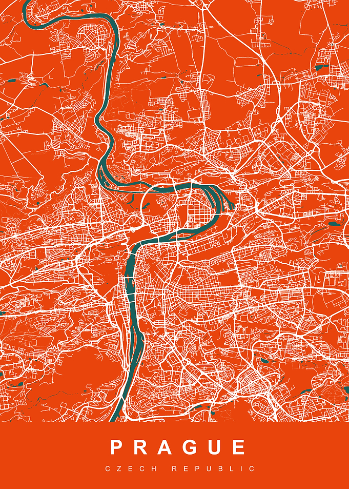 PRAGUE Map CZECH REPUBLIC