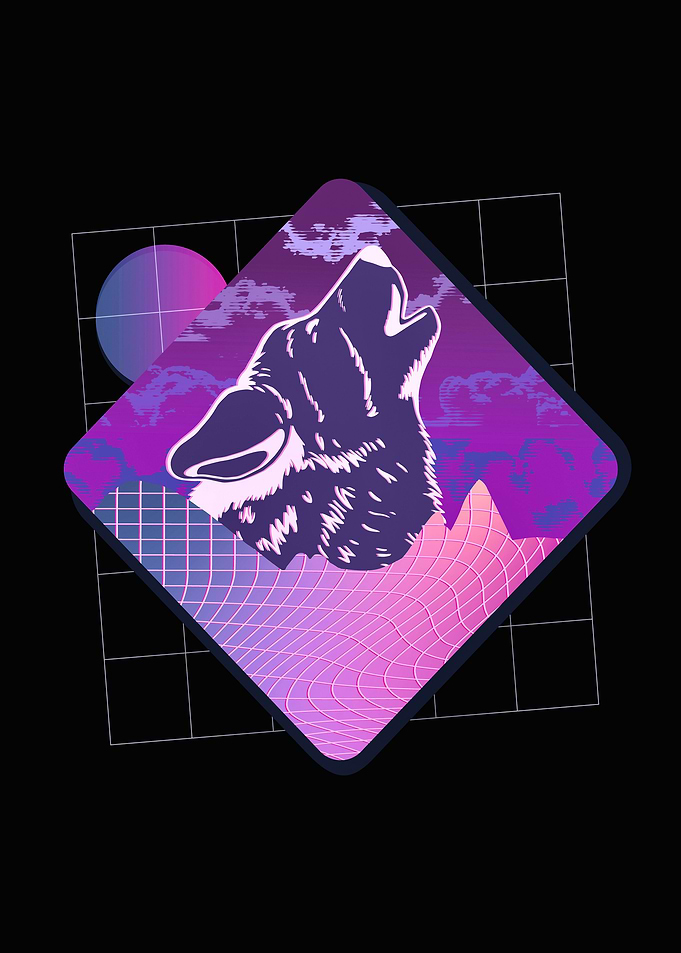 Wolf vaporwave