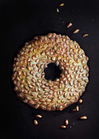 Peanut cookies on black